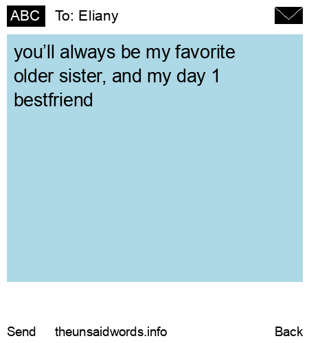 unsent message to Eliany