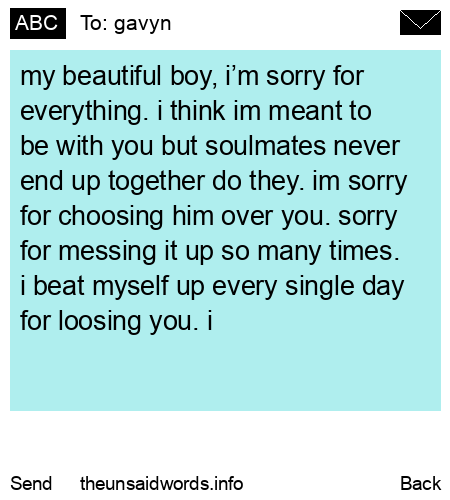unsent message to gavyn