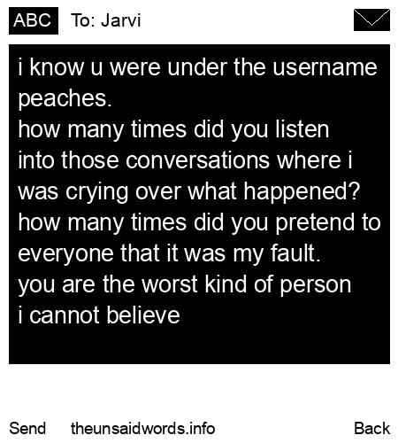 unsent message to Jarvi
