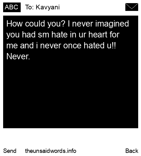 unsent message to Kavyani