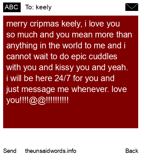 unsent message to keely