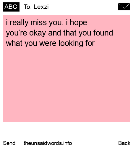 unsent message to Lexzi