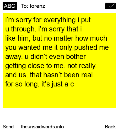 unsent message to lorenz