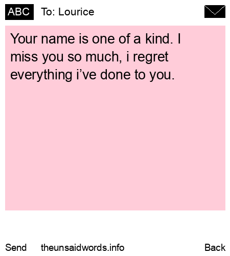 unsent message to Lourice