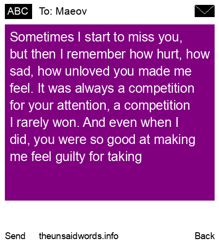 unsent message to Maeov