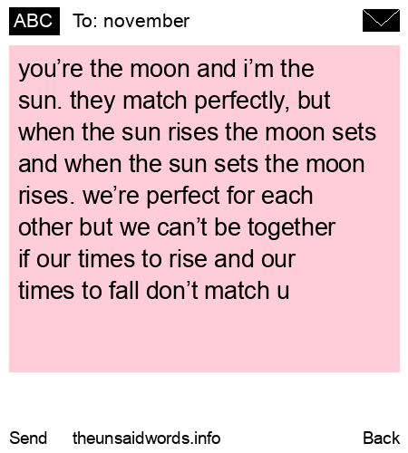 unsent message to november