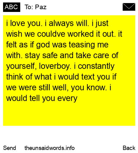 unsent message to Paz