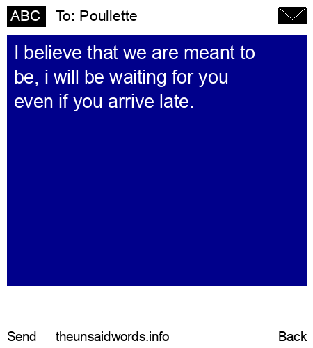 unsent message to Poullette
