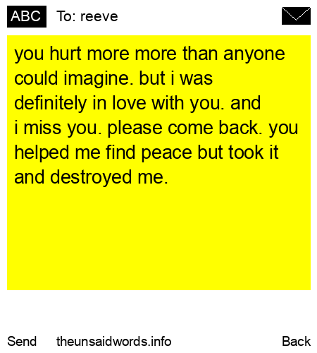 unsent message to reeve
