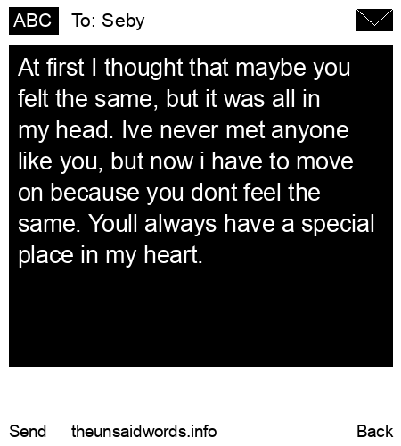 unsent message to Seby