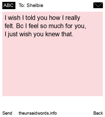 unsent message to Shelbie
