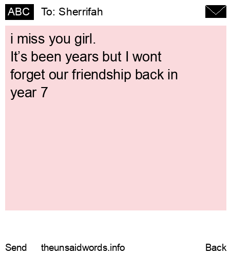 unsent message to Sherrifah