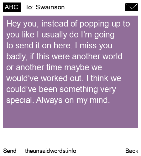 unsent message to Swainson