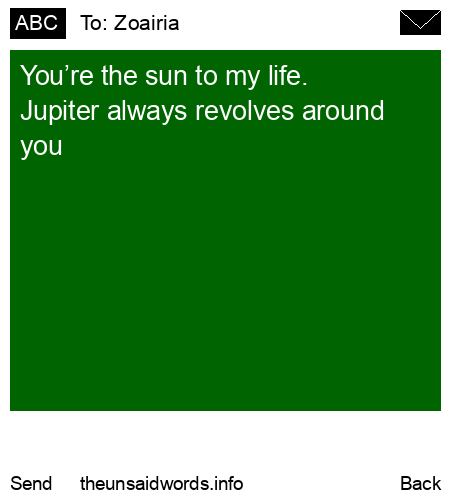 unsent message to Zoairia