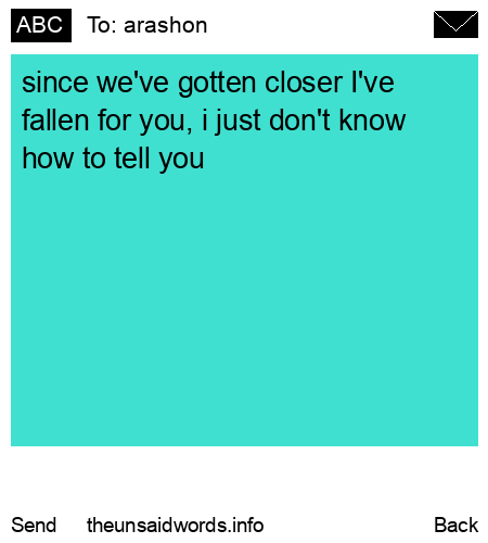 unsent message to arashon