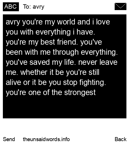 unsent message to avry
