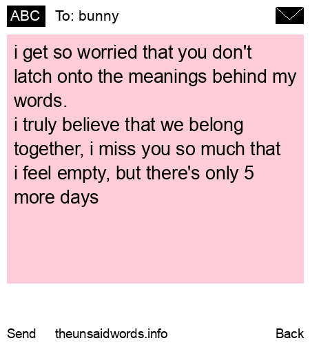 unsent message to bunny