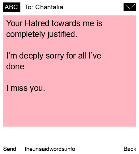 unsent message to Chantalia 