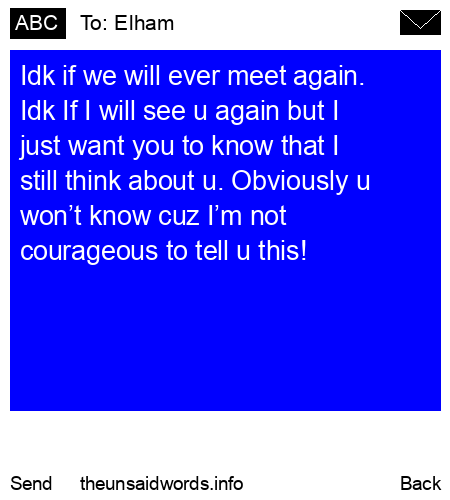 unsent message to Elham