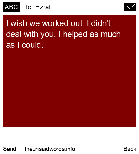unsent message to Ezral