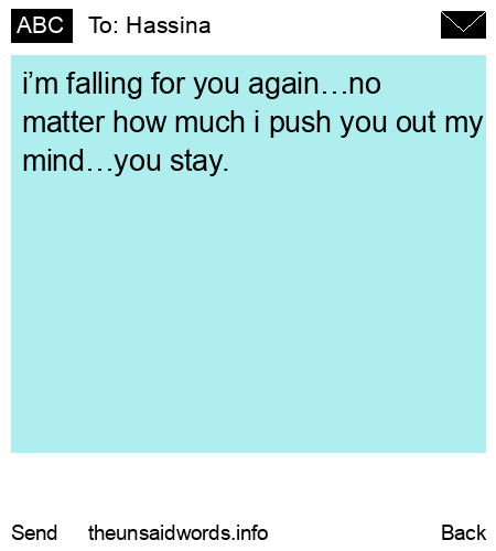 unsent message to Hassina