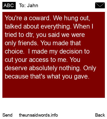 unsent message to Jahn