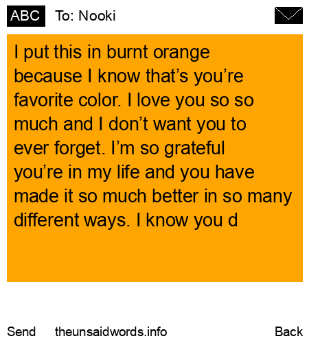 unsent message to Nooki