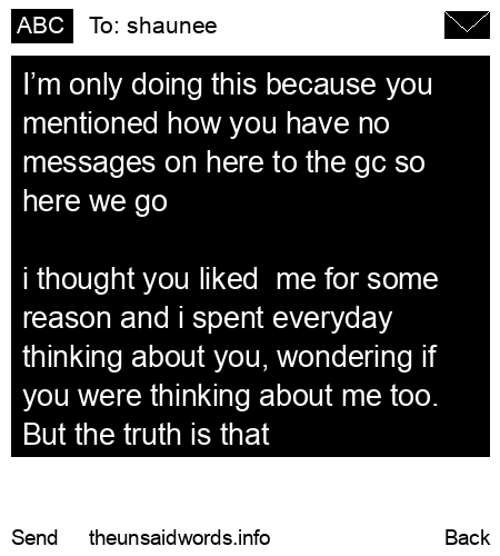 unsent message to shaunee