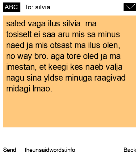 unsent message to silvia