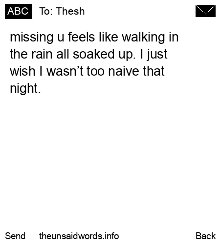 unsent message to Thesh
