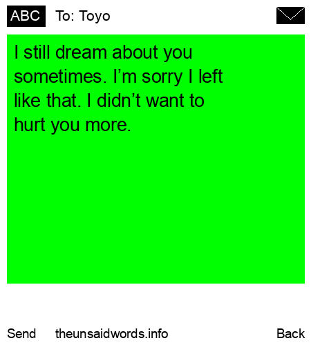 unsent message to Toyo