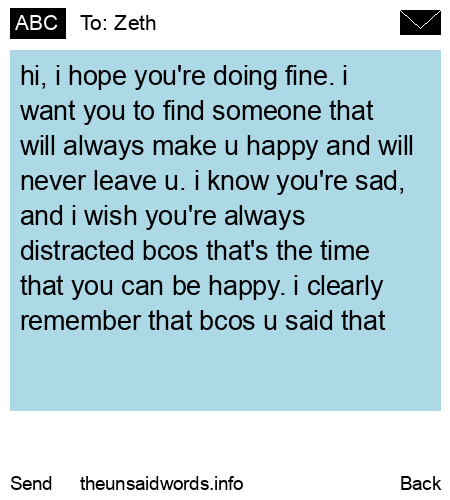 unsent message to Zeth
