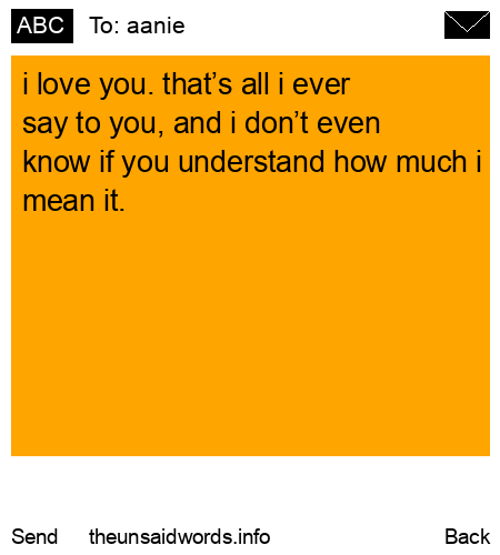 unsent message to aanie