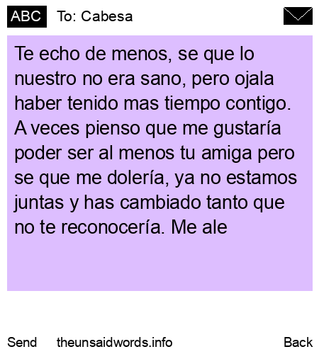 unsent message to Cabesa