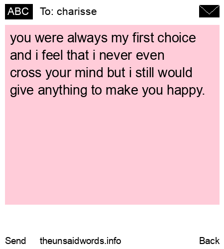 unsent message to charisse