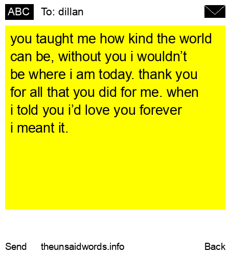 unsent message to dillan