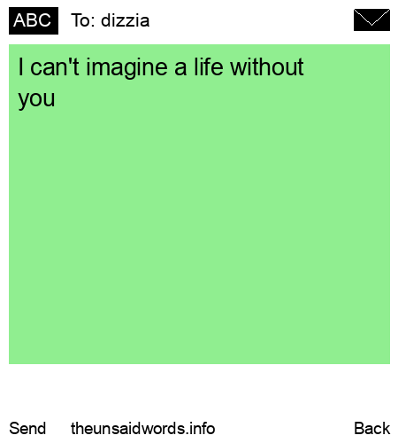 unsent message to dizzia