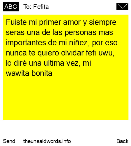 unsent message to Fefita