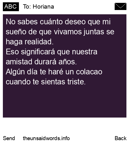 unsent message to Horiana