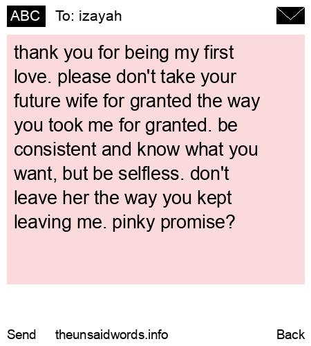 unsent message to izayah