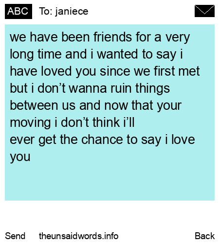 unsent message to janiece