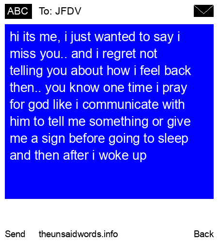 unsent message to JFDV