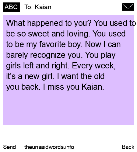unsent message to Kaian