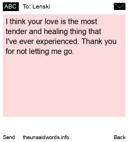 unsent message to Lenski