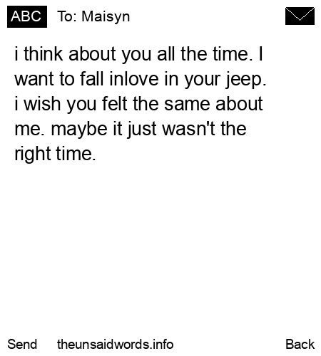 unsent message to Maisyn