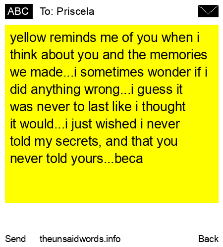 unsent message to Priscela