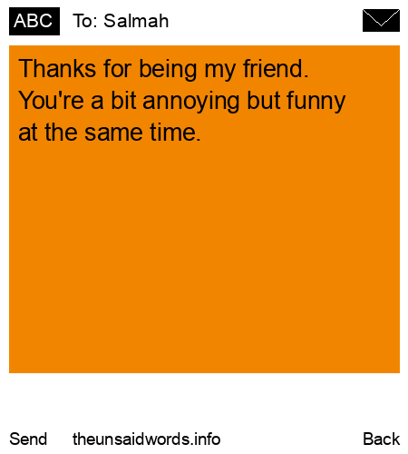 unsent message to Salmah 