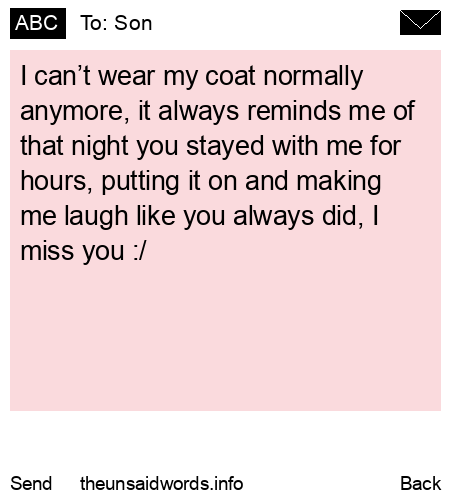 unsent message to Son
