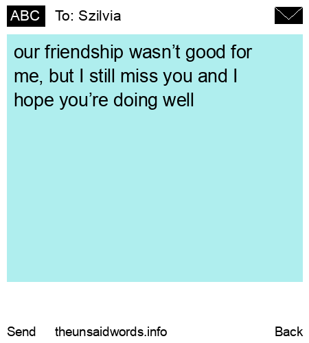 unsent message to Szilvia