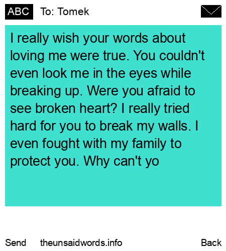 unsent message to Tomek